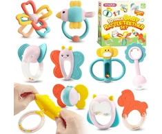 Bez Marki KŪDIKLIŲ RATTLE TEETHER RINKINYS 10vnt MINKŠTI JUTIMO DANTYS