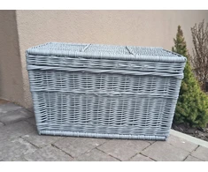 Bez Marki Kufer Wiklinowy Pojemnik Krepšys na Žaislai w kolorze SZARYM 60cm