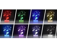 Bez Marki Lampa Illusion 3D SONIC ( 4 panele ) Lampka Nocna