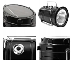 Bez Marki LAMPA LAMPKA TURYSTYCZNA akumuliatorius KEMPINGOWA SOLAR LED SKŁADANA POWERBANK