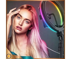 Bez Marki LAMPA PIERŚCIENIOWA NAGRYWANIA FILMIKÓW ZDJĘĆ RGB KOLOROWA LED STOVAS 220CM