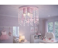 Bez Marki LAMPA SUFITOWA DREAM KIDS RÓŻOWA KRYSZTAŁOWA BALETNICA DO POKOJU DZIECKA