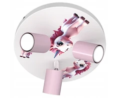 Bez Marki LAMPA SUFITOWA DZIECIĘCA LUMI DREAMS PLAFON 30cm UNICORN POKÓJ DZIECKA LED