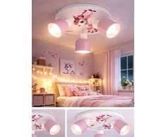 Bez Marki LAMPA SUFITOWA DZIECIĘCA LUMI DREAMS PLAFON 30cm UNICORN POKÓJ DZIECKA LED