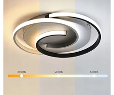 Bez Marki Lampa sufitowa LED juoda-balta su pultu ściemniana 3000K–6000K do salonu