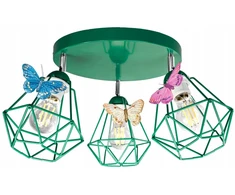 Bez Marki Lampa sufitowa MOTYLEK 3 Žalias diamond można LED do pokoju dziecka