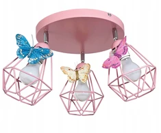 Bez Marki Lampa sufitowa wisząca żyrandol MOTYLEK 3 loft diamond lampy sufitowe róż