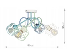 Pakabinamas šviestuvas Bez Marki Lampa sufitowa wisząca żyrandol EDISON 4 lampy do pokoju dziecięcego loft