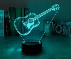 Bez Marki LAMPKA 3D LED USB - GITARA KLASYCZNA - Z PILOTEM