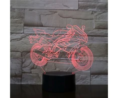 Bez Marki LAMPKA 3D LED USB – MOTOR - ŚCIGACZ - Z PILOTEM - NA BIURKO