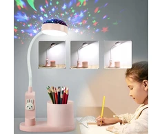 Bez Marki LAMPKA BIURKOWA DLA DZIECI su projekcją gwiazd 43 cm akumuliatorinė