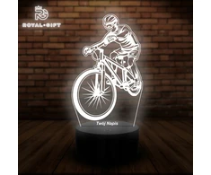 Bez Marki Lampka Led 3D Dla Kolarza Na Biurko Statuetka Rowerzysty Rower Szosówka Usb
