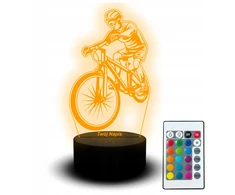 Bez Marki Lampka Led 3D Dla Kolarza Na Biurko Statuetka Rowerzysty Rower Szosówka Usb