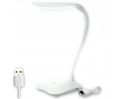 Bez Marki LAMPKA LED BIURKOWA SZKOLNA DOTYK USB REGULOWANA DO CZYTANIA 3 TRYBY BALTA