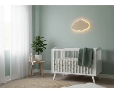 Bez Marki Lampka LED CHMURKA Drewniana Naturalna Kinkiet Ścienny 230V Boho L