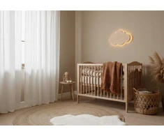 Bez Marki Lampka LED CHMURKA Drewniana Naturalna Kinkiet Ścienny 230V Boho L