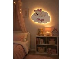 Bez Marki Lampka LED personalizowana chmurka kotek dydis L 388X285
