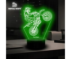 Bez Marki Lampka LED Statuetka Nocna Motocross Cross Pilot Enduro Motor Motocykl USB