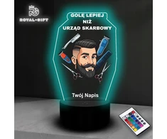 Bez Marki Lampka Led Statuetka Prezent Dla Barbera Fryzjera Upominek Rinkinys USB Imię