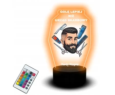 Bez Marki Lampka Led Statuetka Prezent Dla Barbera Fryzjera Upominek Rinkinys USB Imię