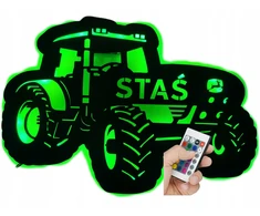 Bez Marki Lampka LED Traktor John Deere su Imieniem Dziecka! led imię XXL 67cm X 46cm