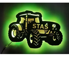 Bez Marki Lampka LED Traktor John Deere su Imieniem Dziecka! led imię XXL 67cm X 46cm