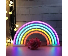 Bez Marki Lampka neonowa LED tęcza 29,7x23,2 cm dekoracja na USB i baterie