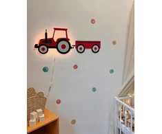 Bez Marki Lampka nocna drewniana vaikams TRAKTOR- lampka do pokoju niemowlaka LED