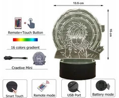 Bez Marki Lampka nocna LED 3D ANIME NARUTO hologram MINI USB 2xpanele