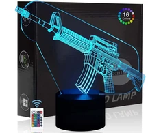 Bez Marki Lampka Nocna LED 3D Karabin 16 Kolorów Pilot USB Dekoracyjna