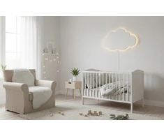 Bez Marki Lampka Nocna LED CHMURKA Biała42cm dla Dzieci XL Ścienna Styl Skandynawski