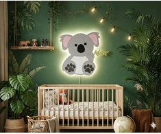 Bez Marki Lampka Nocna LED Dla Dzieci Koala Drewniana Meškiukas Koala Handmade Eko PrezentL