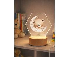 Bez Marki Lampka Nocna Led, dla dziecka + Imię, personalizowana plexi , prezent