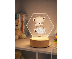 Bez Marki Lampka Nocna Led, dla dziecka + Imię, personalizowana plexi , prezent