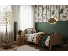 Bez Marki Lampka Nocna LED Drewniana CHMURKA Brązowa Palisander Boho Skandynawski