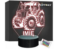 Bez Marki Lampka Nocna LED Imię Statuetka Traktor Rolnik na Prezent Grawer v.1