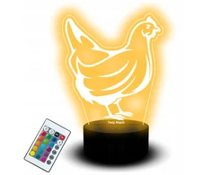 Bez Marki Lampka Nocna Led na Usb Statuetka 3D dla Rolnika Prezent Kogut Kura Imię