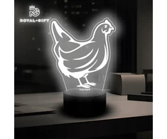 Bez Marki Lampka Nocna Led na Usb Statuetka 3D dla Rolnika Prezent Kogut Kura Imię