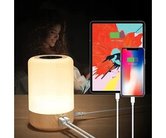 Bez Marki Lampka nocna LED RGB dotykowa 4x USB Taipow S400 7 kolorów biurkowa
