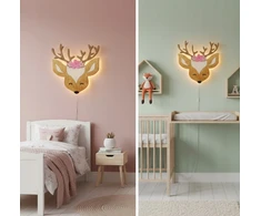 Bez Marki Lampka Nocna LED Sarenka Bambi Drewniana Dla Dzieci Pokój Dziewczynki Eko L