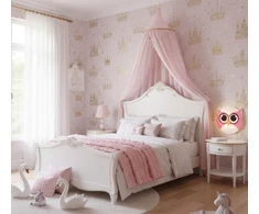 Bez Marki Lampka Nocna LED SOWA Różowa Drewniana L Dla Dziewczynki Personalizowana