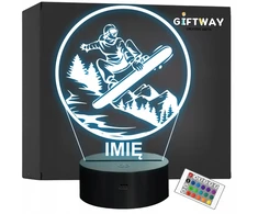 Bez Marki Lampka Nocna LED Statuetka Sporty Zimowe Snowboard na Prezent Grawer v.3