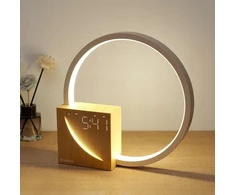 Bez Marki Lampka nocna LED su budzikiem USB drewniana dźwięki snu alarm 2w1