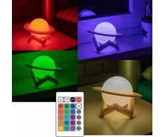 Bez Marki Lampka nocna Saturn 3D RGB Pilot