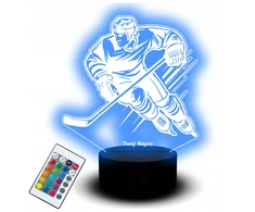 Bez Marki Lampka Nocna Statuetka USB LED 3D Grawer Kask Dla Hokeisty Hokej Kij Krążek