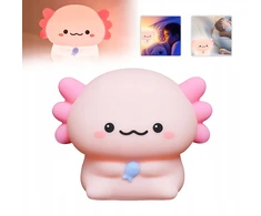 Bez Marki Lampka nocna vaikams Axolotl, silikonowa LED su możliwością ściemniania dotykiem, ładowana przez USB