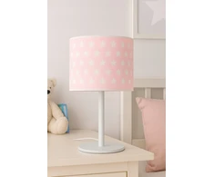 Bez Marki LAMPKA STOŁOWA DZIECIĘCA RÓŻOWA GWIAZDKI 40cm NOCNA DO POKOJU DZIEWCZYNKI