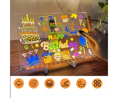 Bez Marki LED piešimo lenta vaikams 30x20cm akrilinė USB, įvairiaspalvė