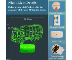 Bez Marki Led Rgb naktinė lemputė "šiukšliavežė" su laikmačiu ir pulteliu