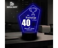 Bez Marki Led Usb Rgb Lampka Jubileusz Urodziny 18 30 40 50 60 70 80 Szklana Pamiątka
